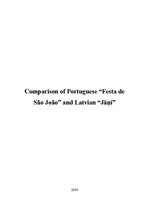 Essays 'Comparison of Portuguese "Festa de São João" and Latvian "Jāņi"', 1.