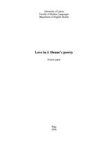 Research Papers 'Love in J.Donne’s poetry', 1.
