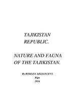 Research Papers 'Tajikistan Republic. Nature and Fauna of the Tajikistan', 1.