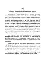Essays 'Structural Unemployment and Government Policies', 1.