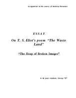 Essays 'On Eliot's Poem "The Wasteland"', 1.