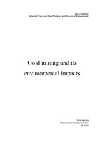 Summaries, Notes 'Gold Mining and Its Environmental Impacts', 11.
