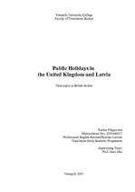 Research Papers 'Public Holidays in the United Kingdom and Latvia', 1.