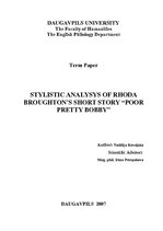 Research Papers 'Rhoda Broughton’s Short Story “Poor Pretty Bobby” - Stylistic Analysys', 1.