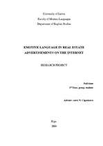 Research Papers 'Emotive Language in Real Estate Advertisements on the Internet', 1.