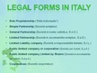 Presentations 'Legal Forms in Italy', 5.