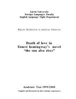Research Papers 'Death of Love in E.Hemingway's "The Sun Also Rises"', 1.