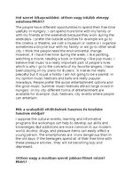 Summaries, Notes 'Angol érettségi szóbeli témakörök', 19.