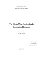 Research Papers 'The Spirit of Non-Conformism in Restoration Literature', 1.