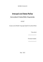 Research Papers 'Interpol and State Police. International Criminal Police Organization', 1.