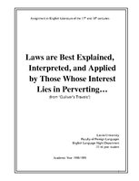 Research Papers 'Laws Are Best Explained, Interpreted, and Applied by Those Whose Interest Lies i', 1.