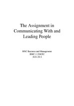 Research Papers 'The Assignment in Communicating with and Leading People', 1.