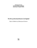 Essays 'The First Professional Theatres in England', 1.