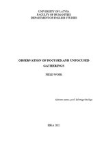 Essays 'Observation of Focused and Unfocused Gatherings', 1.