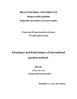 Research Papers 'Advantages and Disadvantages of International Payment Methods', 1.