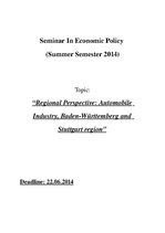 Research Papers 'Automotive Industry in Germany and Baden-Württemberg Region', 1.
