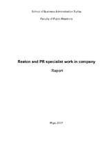 Research Papers '"Reaton" and PR specialist work in company', 1.