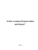 Research Papers 'Is There a Common European Culture and Citizenry?', 1.