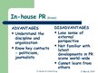 Presentations 'Comparing Advantages and Disadvantages of in-house PR Departments and Outside Co', 7.