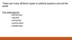 Presentations 'Types of Political System of Countries Across the World', 3.