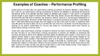 Presentations 'Techniques Used by Coaches to Improve Performance', 7.