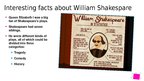 Presentations 'William Shakespeare', 8.