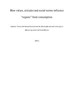 Essays 'How Values, Attitudes and Social Norms Influence "Organic" Food Consumption', 1.