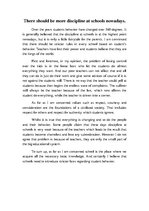 Essays 'There Should Be More Discipline at Schools Nowadays', 1.
