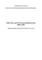Research Papers 'Baltic States and USA Economic Relations from 2004 to 2016', 1.