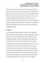 Essays 'Understanding the Consumer: The Influence of the Reference Groups on the Purchas', 8.