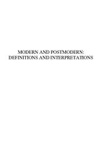 Essays 'Modern and Postmodern: Definitions and Interpretations', 1.