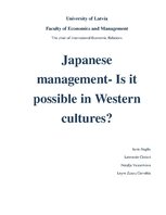 Research Papers 'Japanese Management - Is It Possible in Western Cultures?', 1.