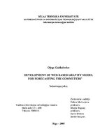 Term Papers 'Development of Web Based Gravity Model for Forecasting the Commuters', 1.