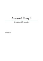 Essays 'Behavioural Economics: The Prospect Theory', 1.