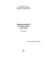 Research Papers 'Stylistic Peculiarities in J.Galsworthy's Short Stories', 1.