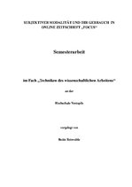 Research Papers 'Subjektiver Modalität und Ihr Gebrauch in Online Zeitschrift "Focus"', 1.