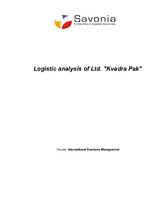 Research Papers 'Logistic Analysis of Ltd. "Kvadra Pak"', 1.