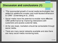 Presentations 'Modelling CRM in a Social Media Age', 12.