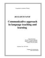 Research Papers 'Communicative Approach in Language Teaching and Learning', 1.