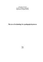 Summaries, Notes 'The Use of Technology in a Pedagogical Process', 1.