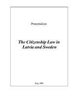 Essays 'The Citizenship Law in Latvia and Sweden', 1.