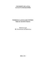 Research Papers 'Working Languages Within the EU Institutions', 1.