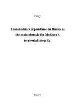Essays 'Transnistria’s Dependence on Russia as the Main Obstacle for Moldova´s Territori', 1.