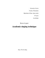 Summaries, Notes 'Academic Singing Technique', 1.
