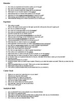 Summaries, Notes 'Questions at Job Interview', 1.