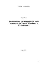 Research Papers 'The Description and Analysis of the Main Characters in the Traged "King Lear" by', 1.