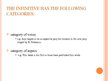 Presentations 'Non-finite Forms of the Verb. The Infinitive, its use and Constructions', 5.