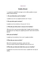 Samples 'The Survey of a Healthy Lifestyle', 1.