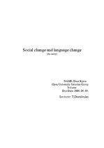 Essays 'Social Change and Language Change', 3.