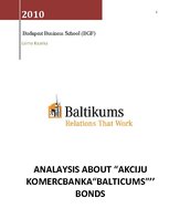 Research Papers 'Analysis about "Akciju komercbanka "Baltikums"" Bonds', 1.